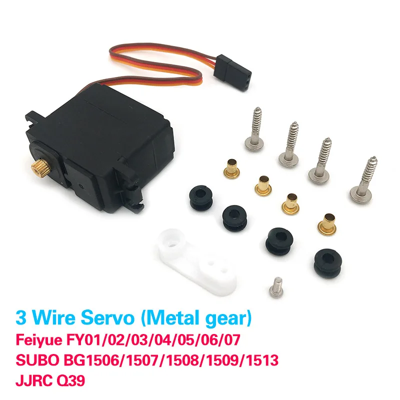 

3wires Servo Motor 5 Wire for Feiyue FY01 FY02 FY03 FY04 FY05 FY06 FY07 1/12 RC Car Accessories Upgrade RC Parts Metal