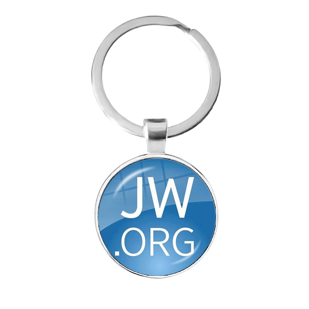 JW.org Keychain Jehovah\'s Witnesses Art Picture 25mm Glass Cabochon Pendant For Catholic Believers Jewelry Women Girls Men Gift