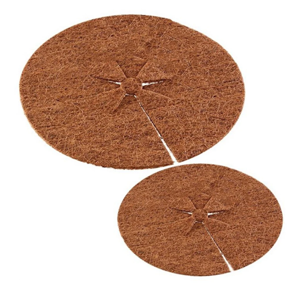 5szt Coconut Shell Fiber Plant Anti-weed Mat Potted Soil Moisturizing Covering Film Tree Trunk Protector 25/30/35/40/45cm Rozmiar