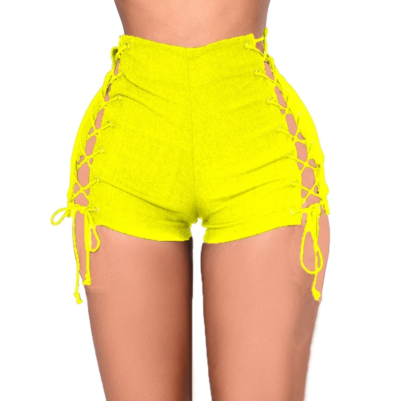 High Quality Summer Women Fashion Sexy Lace up Denim Shorts 2025 Vintage Mid waist Ripped casual Hot Short Jeans Slim Streetwear