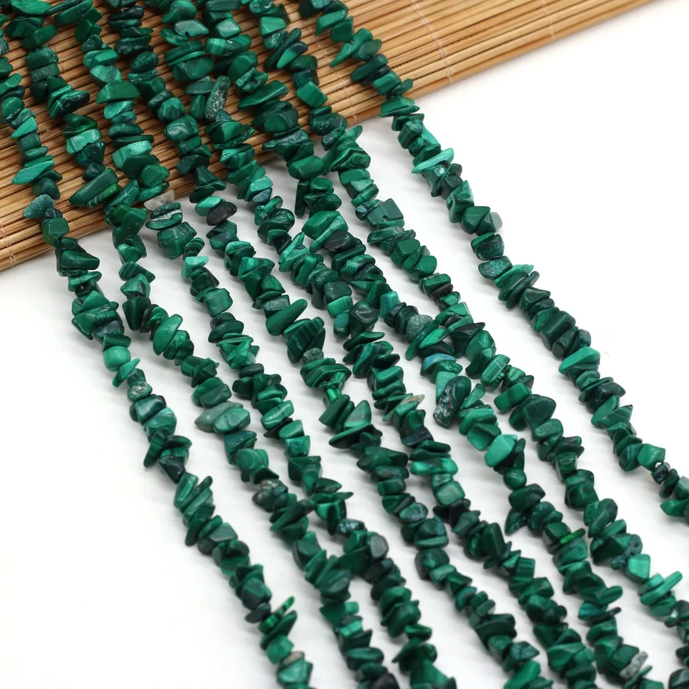 Natural Stone Semi-Gem Malachite Irregular Shape Dark Green Fresh Stone Jewelry Make DIY Bracelet Neckle Accessories