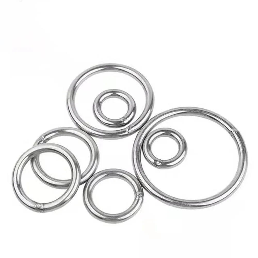 2/5pcs 304 Stainless Steel Solid Welded Circular Ring Iron Smooth Metal Connecting Rings M2 M3 M4 M5 M6