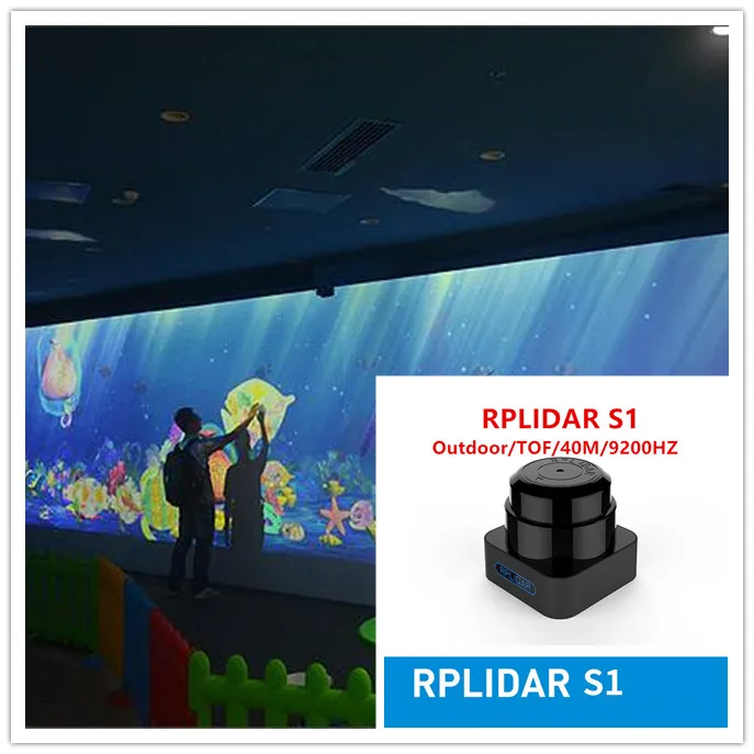 RPLIDAR S1 40M lidar outdoor ground wall  screen interactive software multi-touch projection interactive engine system kit