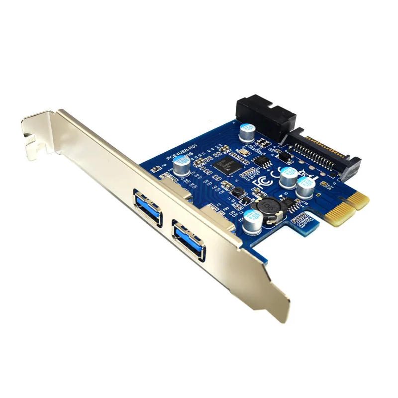 

2 portas usb 3.0 pci-e Pci express Card adapter Adaptador de Expansao adicionar Em Cartoes + 20 pinos SATA power supply com chip