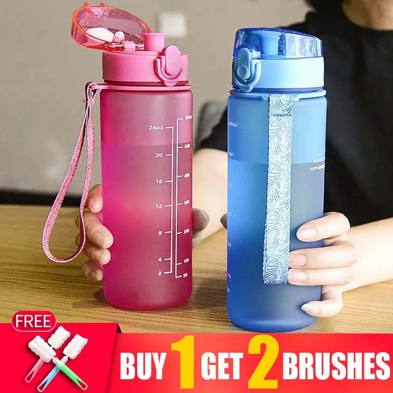 Sports Water Bottle Bpa Free Portable Leak-proof Outdoor Tour Sport Shaker Drink Tritan Plastic 500ml 1000ml Tea Infuser Bottles