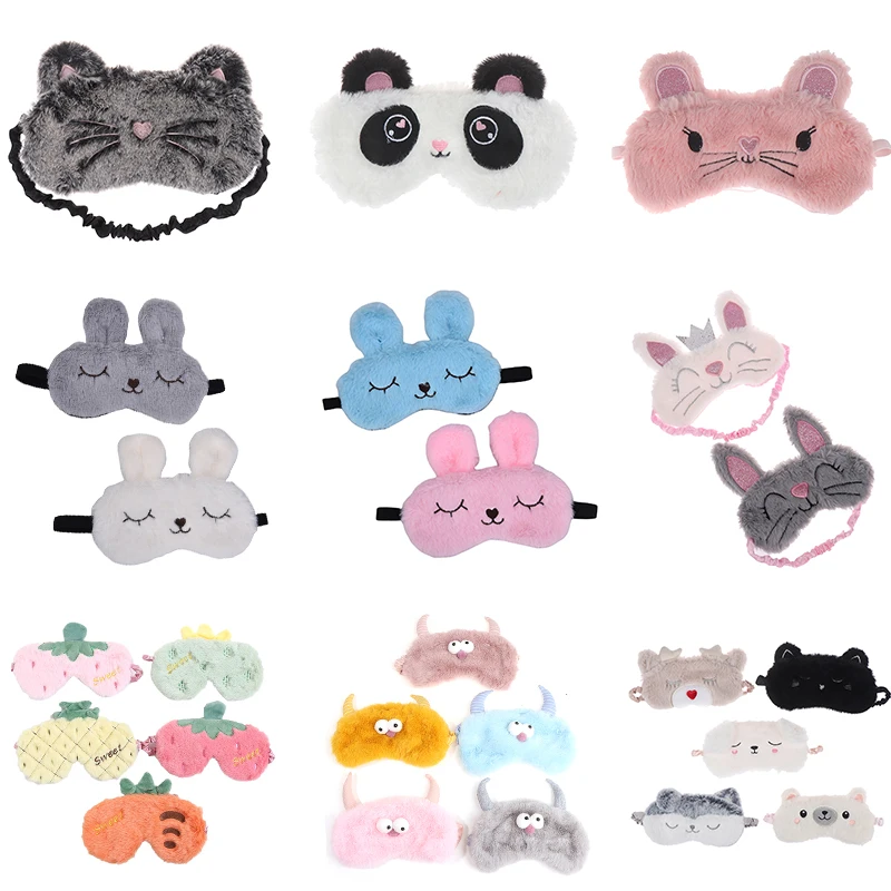 Mouse Rabbit Strawberry Pineapple Eye Shade Office Travel Rest Sleep Blackout Eyes Cover Animals Sleeping Mask Patch Blindfold