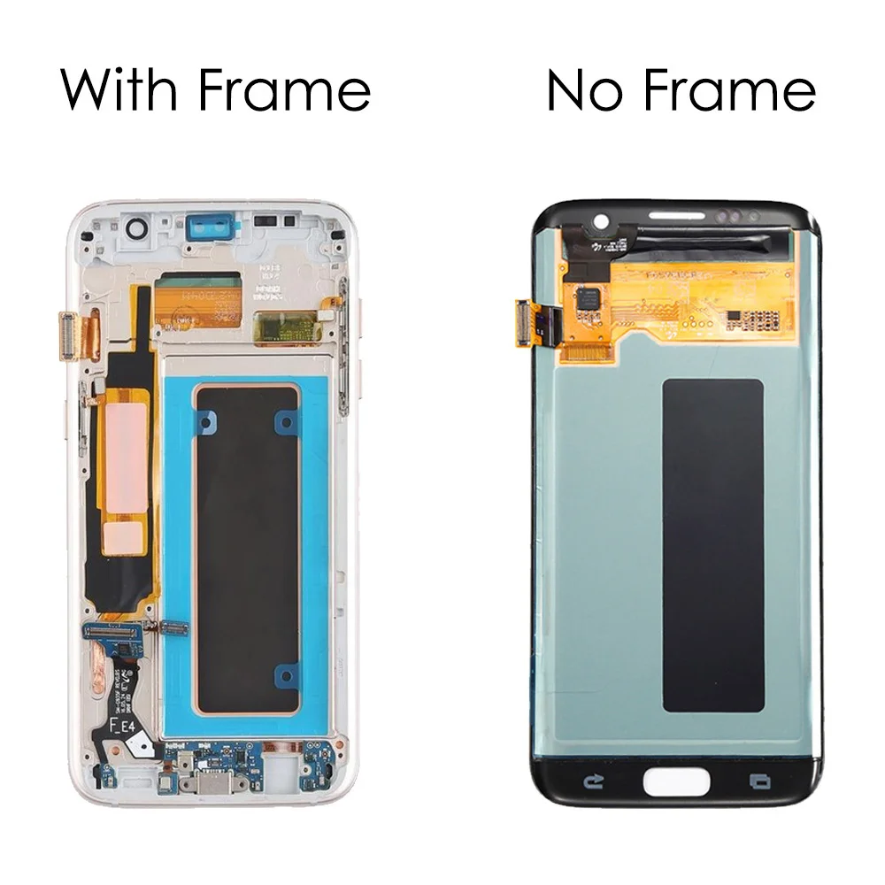 New5.5\'\' Super Amoled LCD for Samsung Galaxy S7 edge LCD G935 G935F Touch screen digitizer assembly replacement without shading.