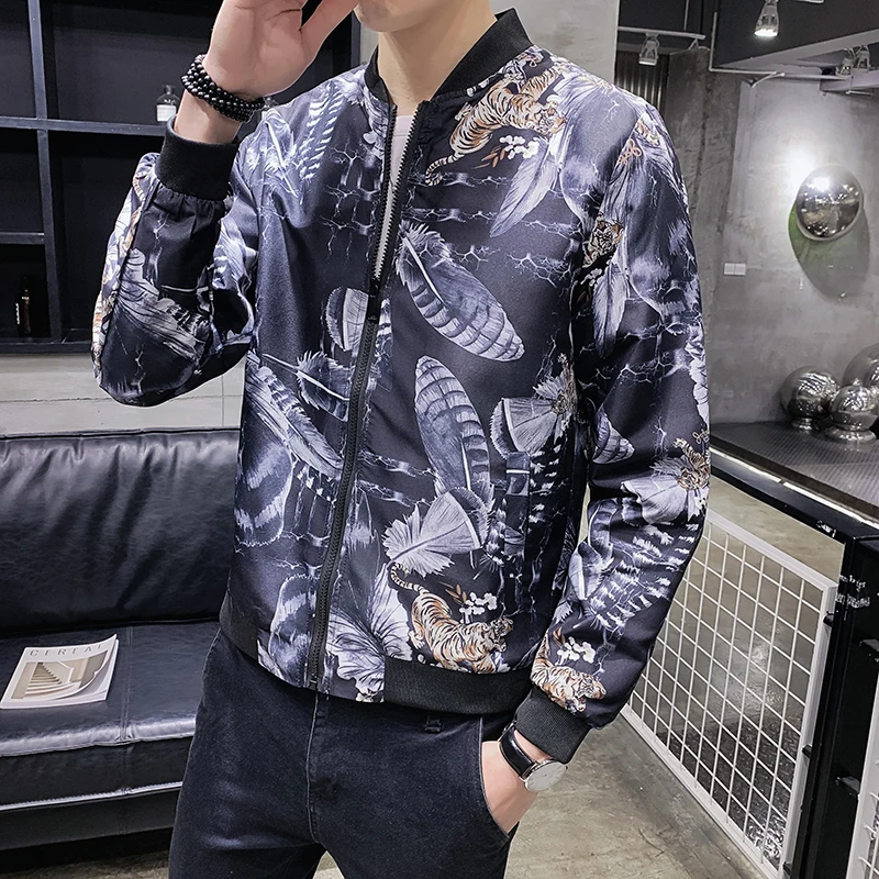 

Printing Fashion Styles Casual Jacket Coat Overcoat For Male Clothing 2020 Brand Mens Bomber Jacket Thin Men Baseball Jackets