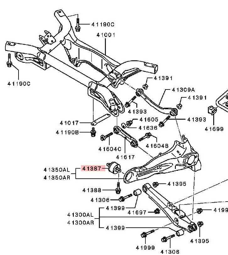 Outlander ASX Lancer CY0A ECLIPSECROSS BUSHING,INDEPENDENT RR SUSP ARM 4120A187 4120A125 4120A181