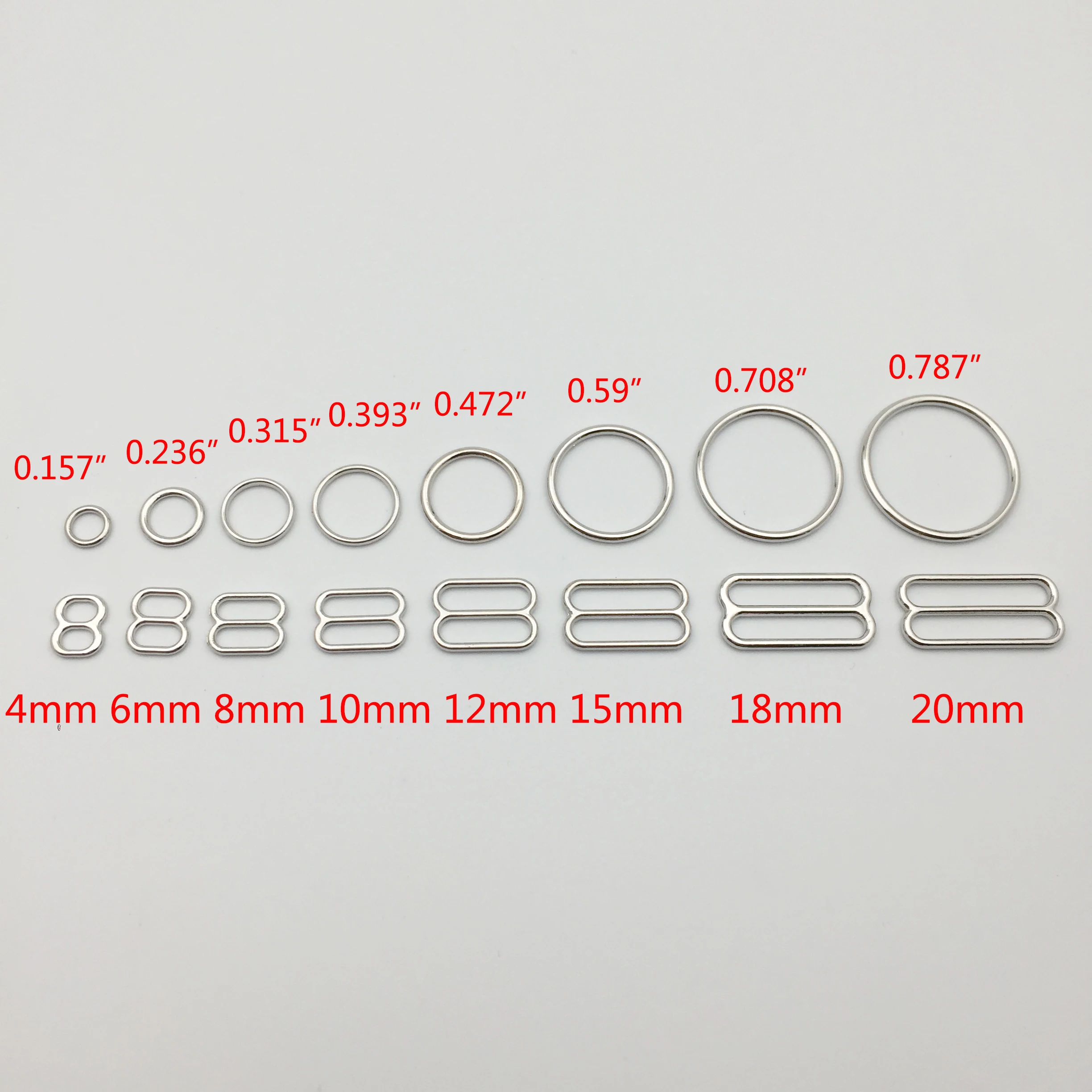 200 Pcs Nickel-free Bra Rings And Sliders Bramaking Replacement Parts Garment DIY