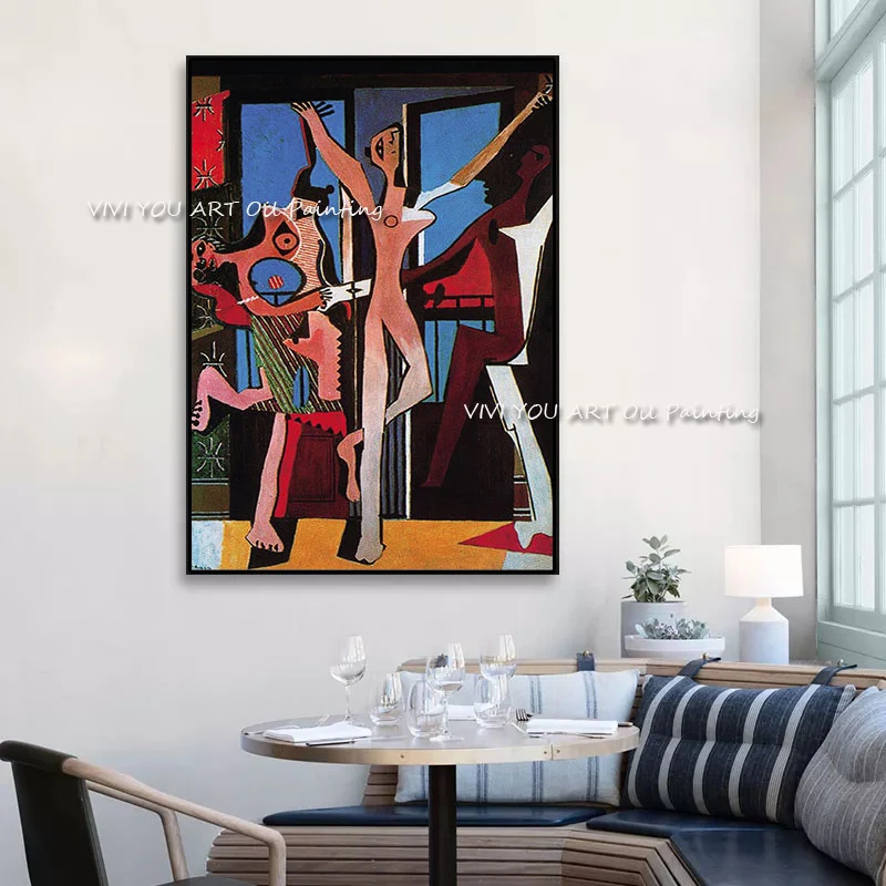 

100% Handmade Colorful Three dancers Picasso oil painting Portrait for Large Canvas Decoration Living Room Home Picture Gift