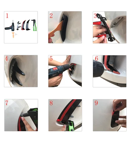 Imagen 2 del producto Para Mercedes Benz Clase A W177 Hatchback A180 A200 A220 A250 A35 2019+ Embellecedor de Parachoques Trasero, Adhesivos para Spoiler, Alerones Laterales y Aletas