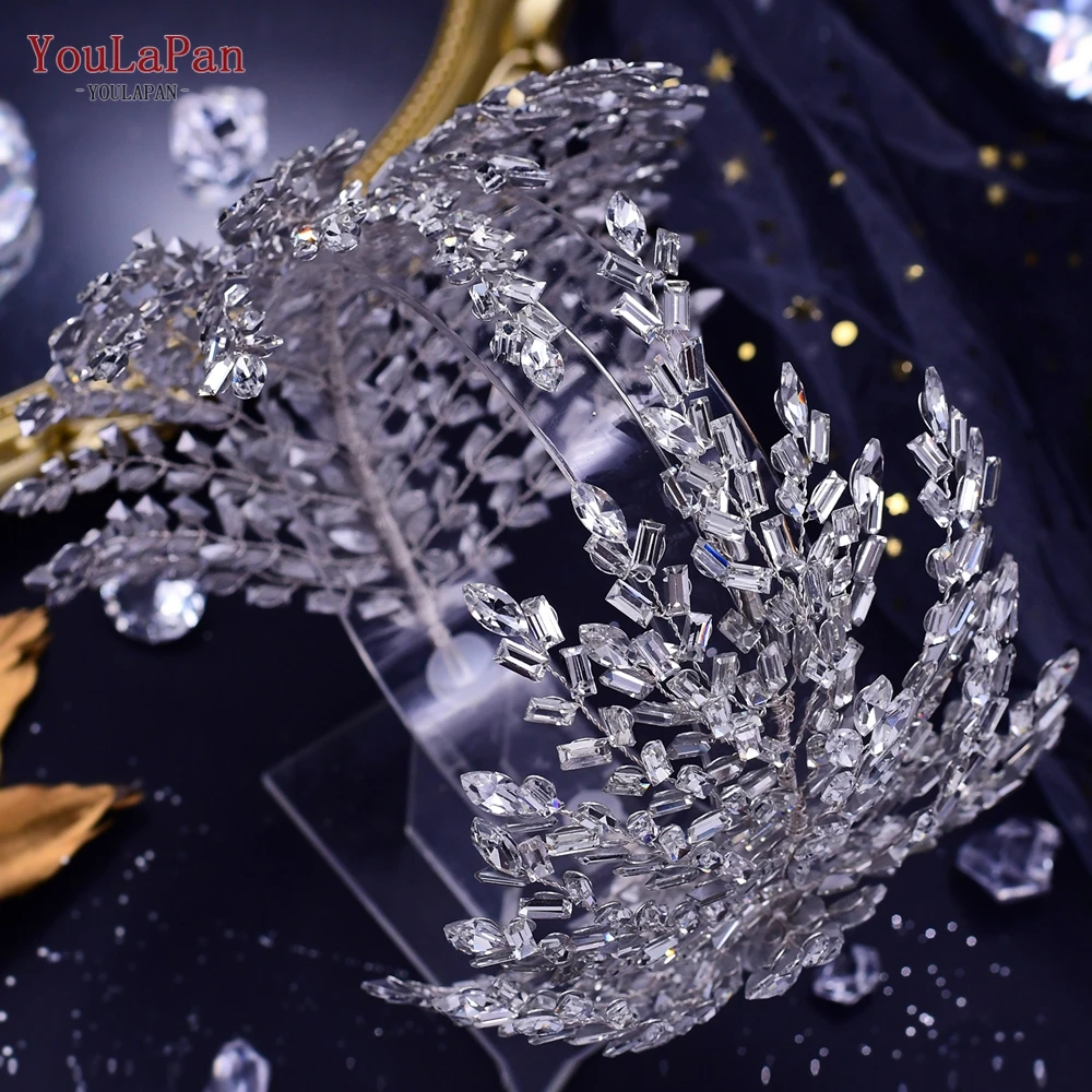 Youlapan HP383 Silver Crystal Bridal Haaraccessoires Vrouwen Rhinestone Hoofdband Bruiloft Haar Sieraden Bruid Kroon Haar Tiara