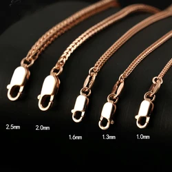 MIQIAO Chopin Chain 925 Silver Necklace Rose Gold Color For Men Women Long 40 45 50 55 60 65 70 80 CM Necklaces For Women