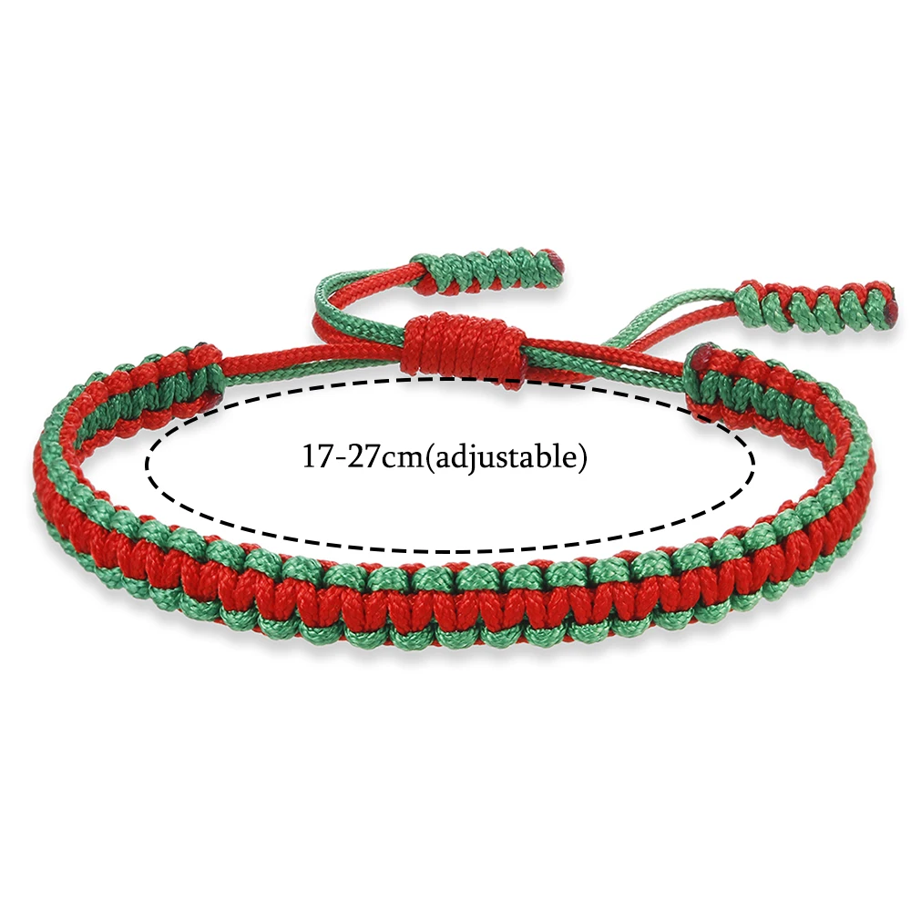 3 stile rosso verde colore intrecciato braccialetto donne di alta qualità polso di natale braccialetti coppia Pulsera amicizia gioielli regalo nuovo