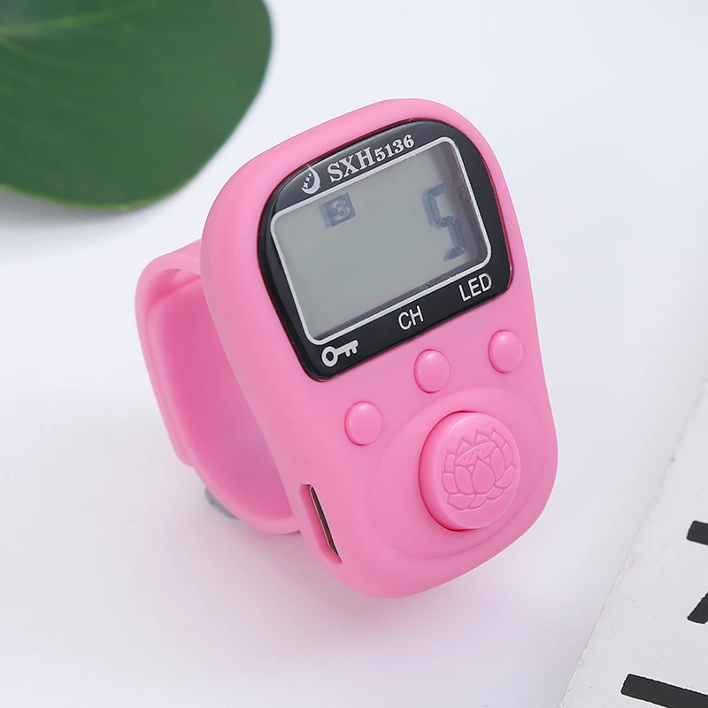6 digital LCD electrical hand tally ring counter rechargeable battery LED light 5 channels key lock function gift box packing