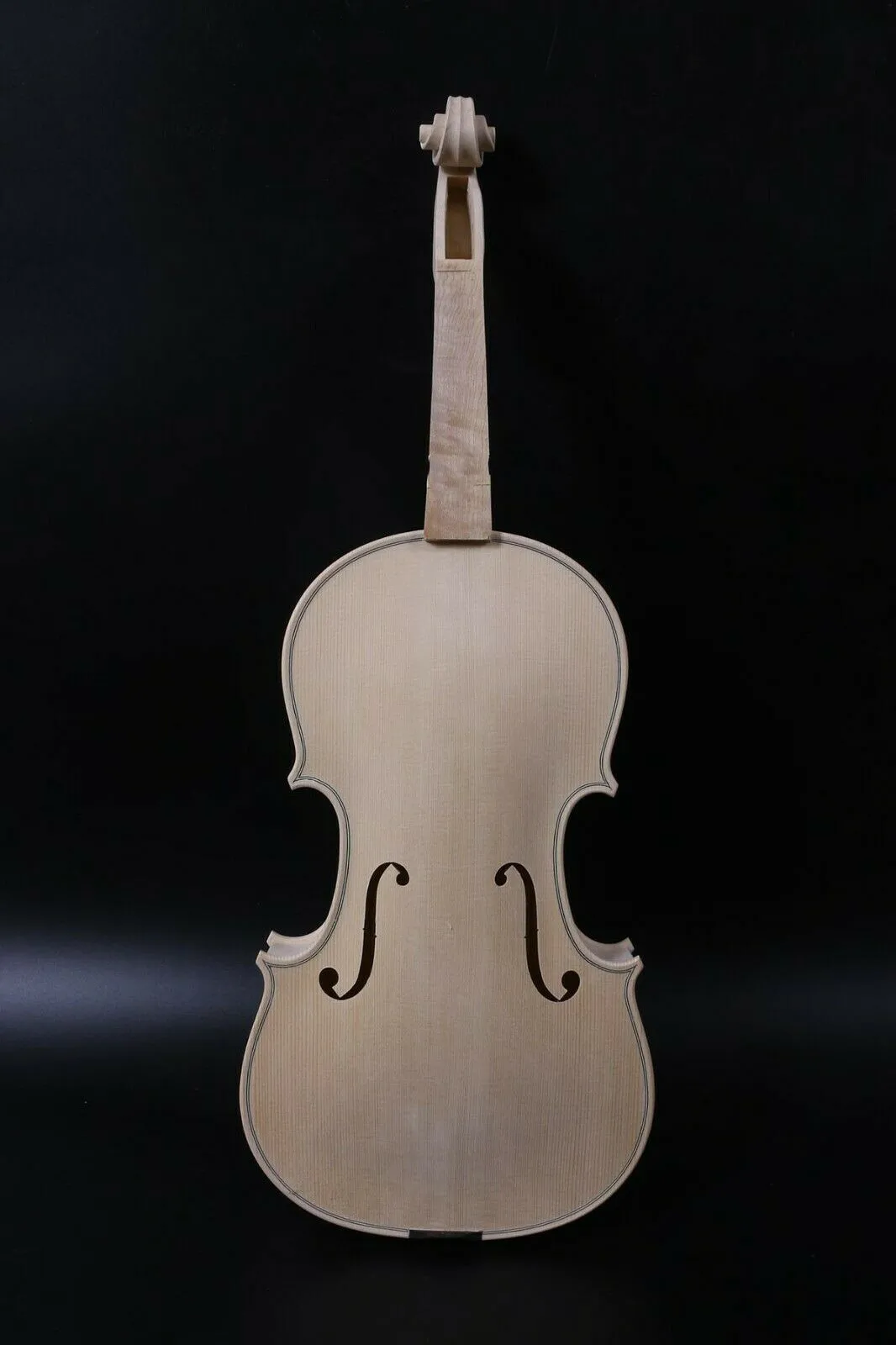 Hand-make solid wood unfinished flame back violin 4/4 3/4 1/2 ,whtie violin #10095