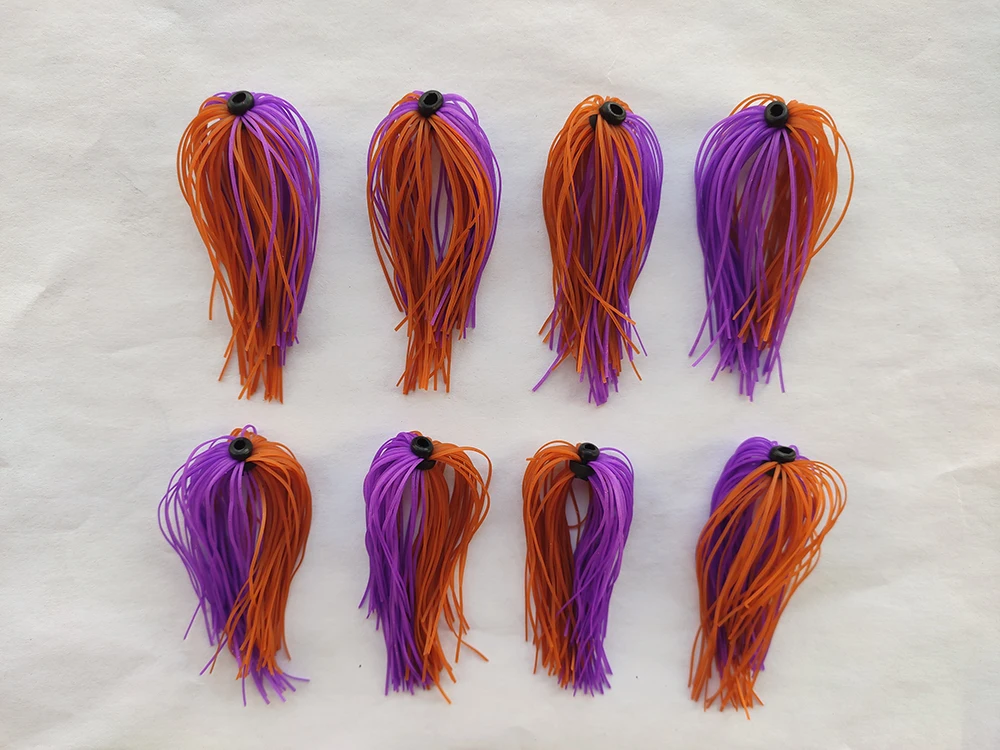 8 Bundles 50 Strands Silicone Skirts Wires Fishing Accessories Jigs Replacement Buzzbait Spinnerbait DIY Fly Tying Q 40