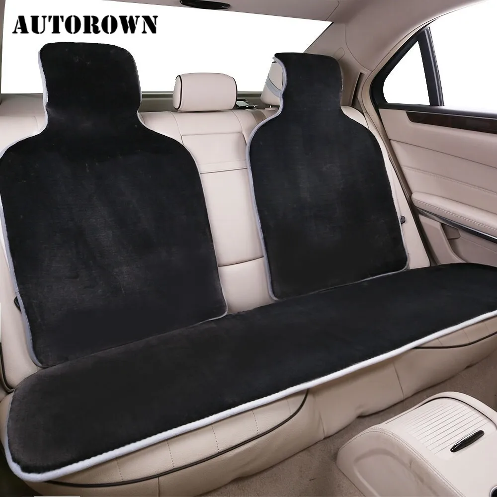 AUTOROWN Auto Seat Cover Universal Size For All Car Four Seasons Faux Fur Auto Accessories Seat Cover For Kia Toyota Honda Lexus