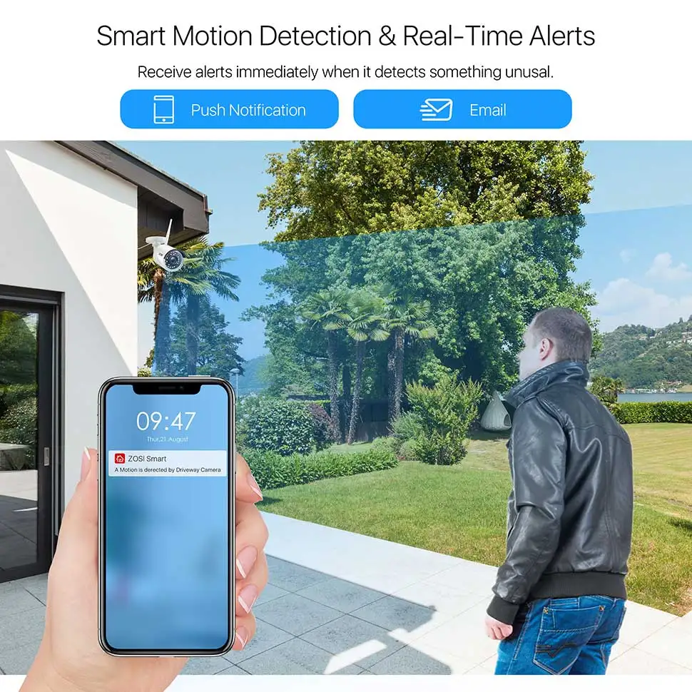 ZOSI Plug & Play Wireless CCTV Camera System 2K 3MP H.265+ 8 Channel CCTV NVR,4pcs/8pcs 3MP Outdoor WiFi Surveillance Cameras