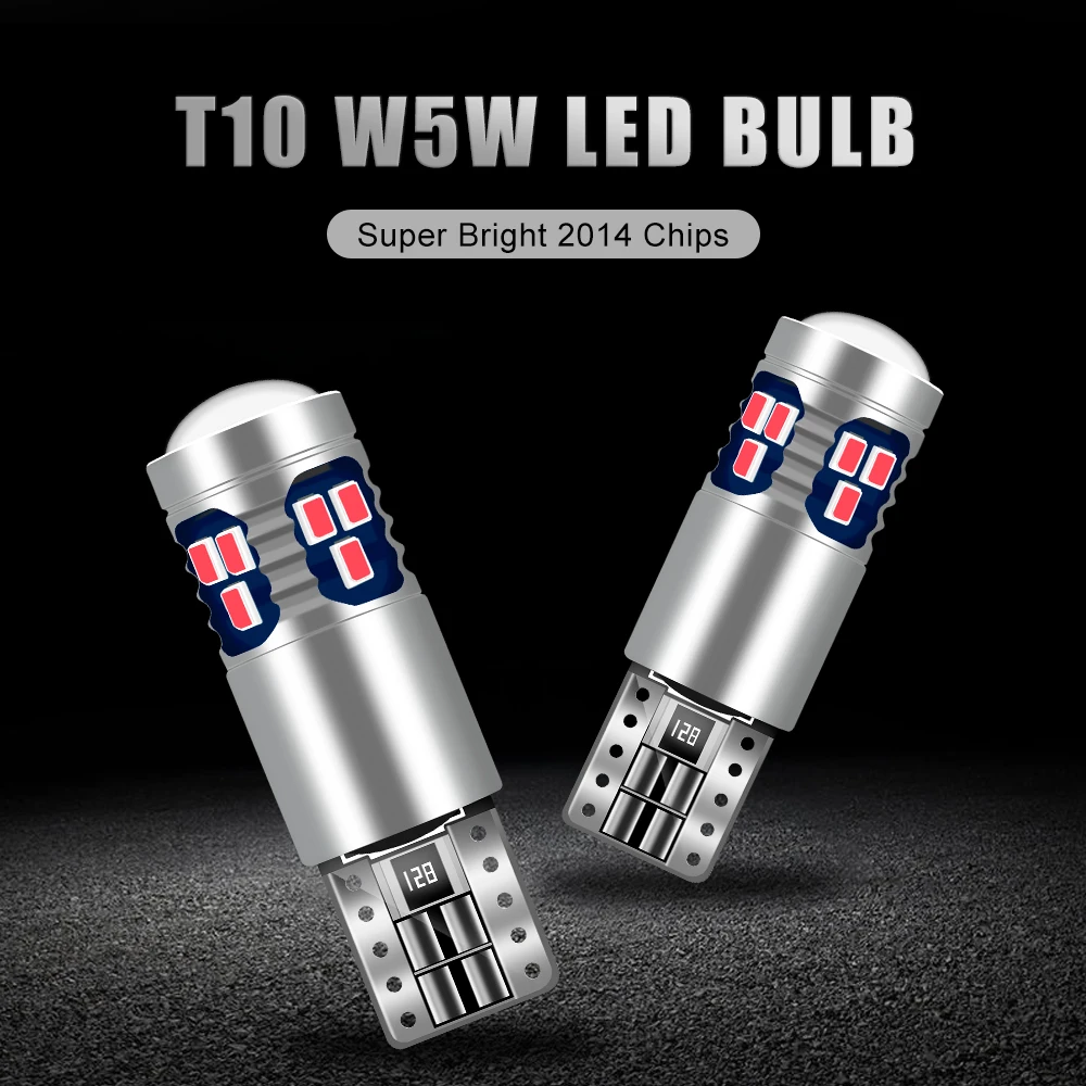 2x Car Signal Lamp T10 W5W Led Canbus Bulbs 18SMD 2014 Chips W5W 168 194 Car Interior Reading Light Wedge Side Lamps 12V