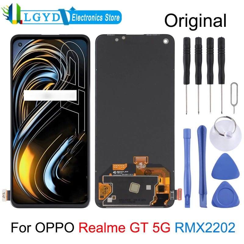 

Original Super AMOLED Material LCD Screen and Digitizer Full Assembly for OPPO Realme GT 5G RMX2202