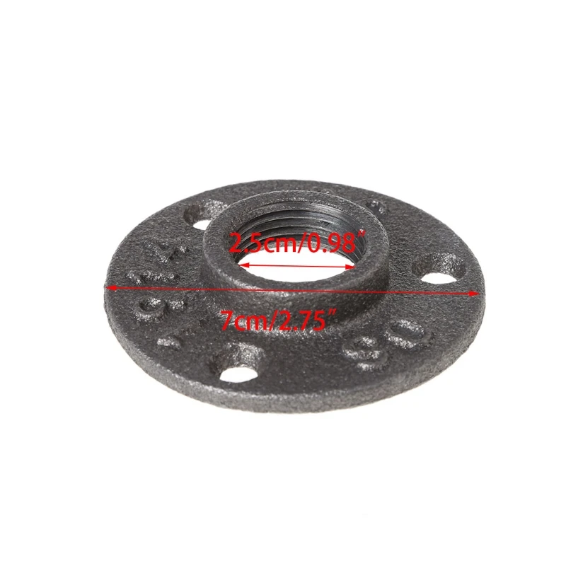 eable Thread Floor Flange Iron Pipe Fittings Wall Mount Industrial