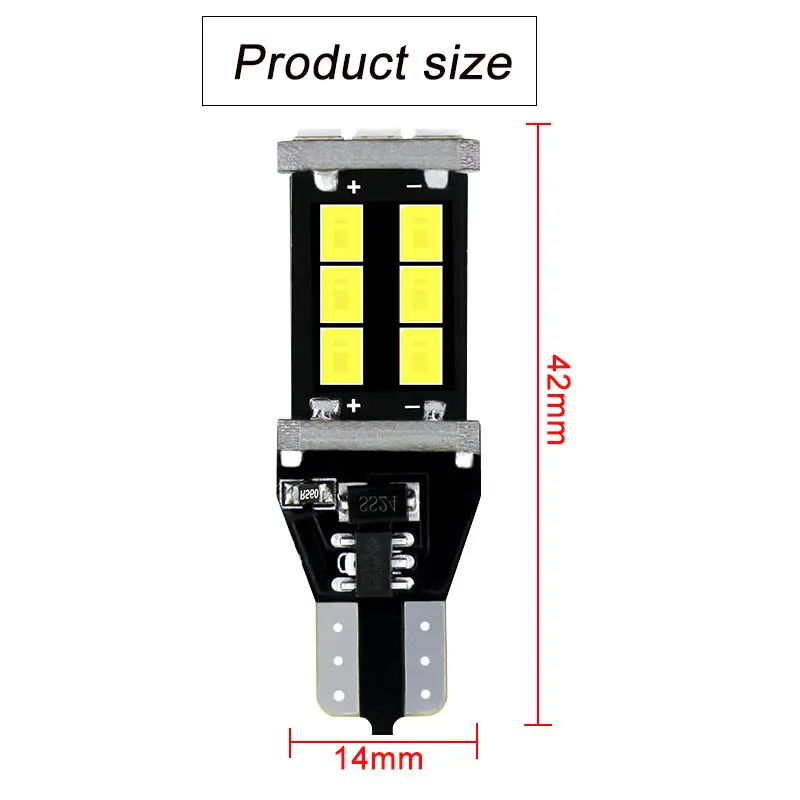2x T15 W16W LED Bulbs Reverse Lights 15SMD Car LED Back Up Rear Lamp For BMW 5 Series E60 E61 F10 F11 F07 Mini Cooper