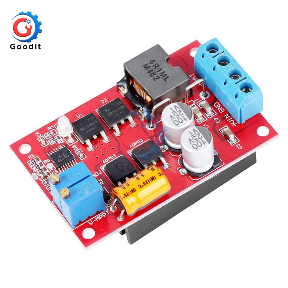 Painel Solar Mppt Regulador Controlador de Carga Solar Módulo de Carregamento da Bateria 9v 12v 18v 24v 300khz Pwm Interruptor Automático 5a