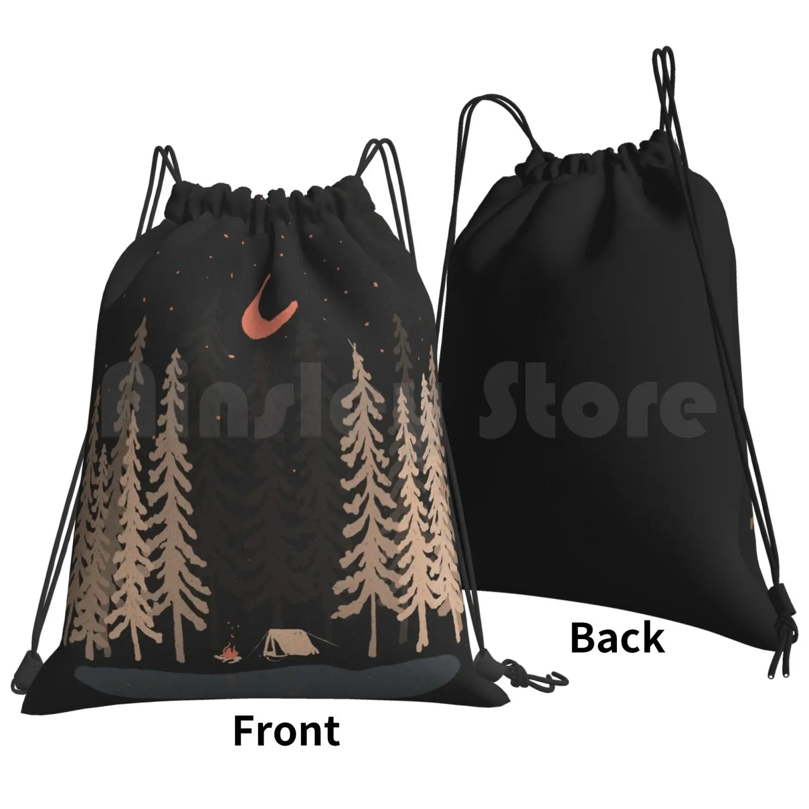 Pequeno sentimento pequeno Drawstring mochila para acampar, equitação, escalada, ginásio, selvagem, natureza, floresta, camping