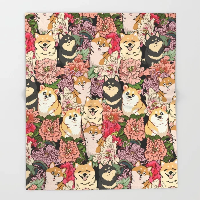 Dog Shiba Inu Cartoon Throw Blanket Cute Kids Design Because Shiba Inu Blankets for Beds Christmas Decorations for Home