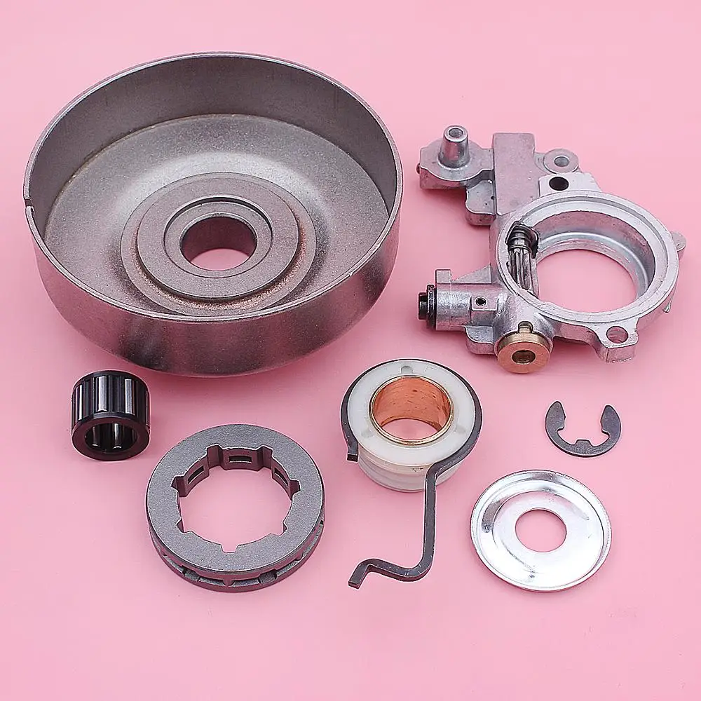 3/8 7 denti frizione tamburo cerchione cuscinetto pompa olio Kit ingranaggi a vite senza fine per motoseghe Stihl MS361 1128 007 1000 1135 640 320