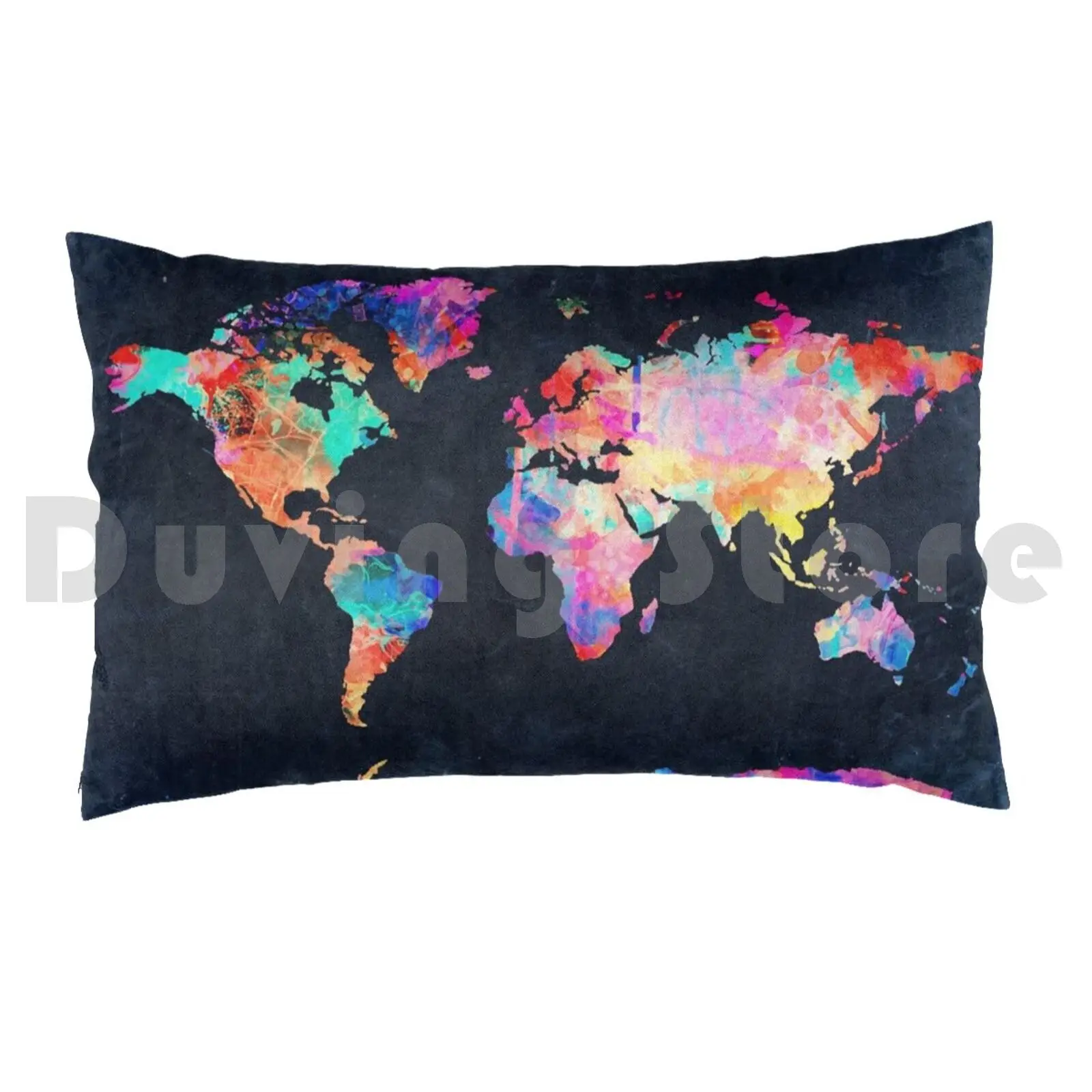 World Map Watercolor 2Pillow case World Map Map Of The World Global Map Map Art Map Watercolor