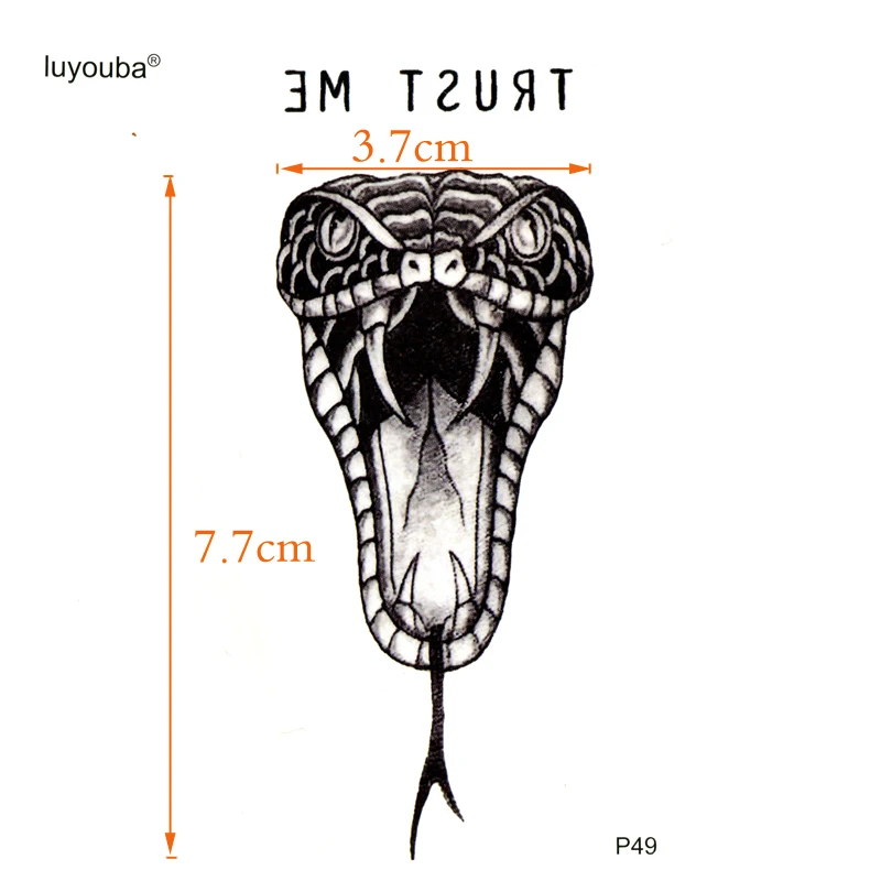 Snake kiss wodoodporna tymczasowa naklejka tatuaż fałszywy tatuaż i tatuaże do ciała tatuaż henną mężczyźni Tattoo Flash tatuaż dzieci fałszywy tatuaż mężczyzn