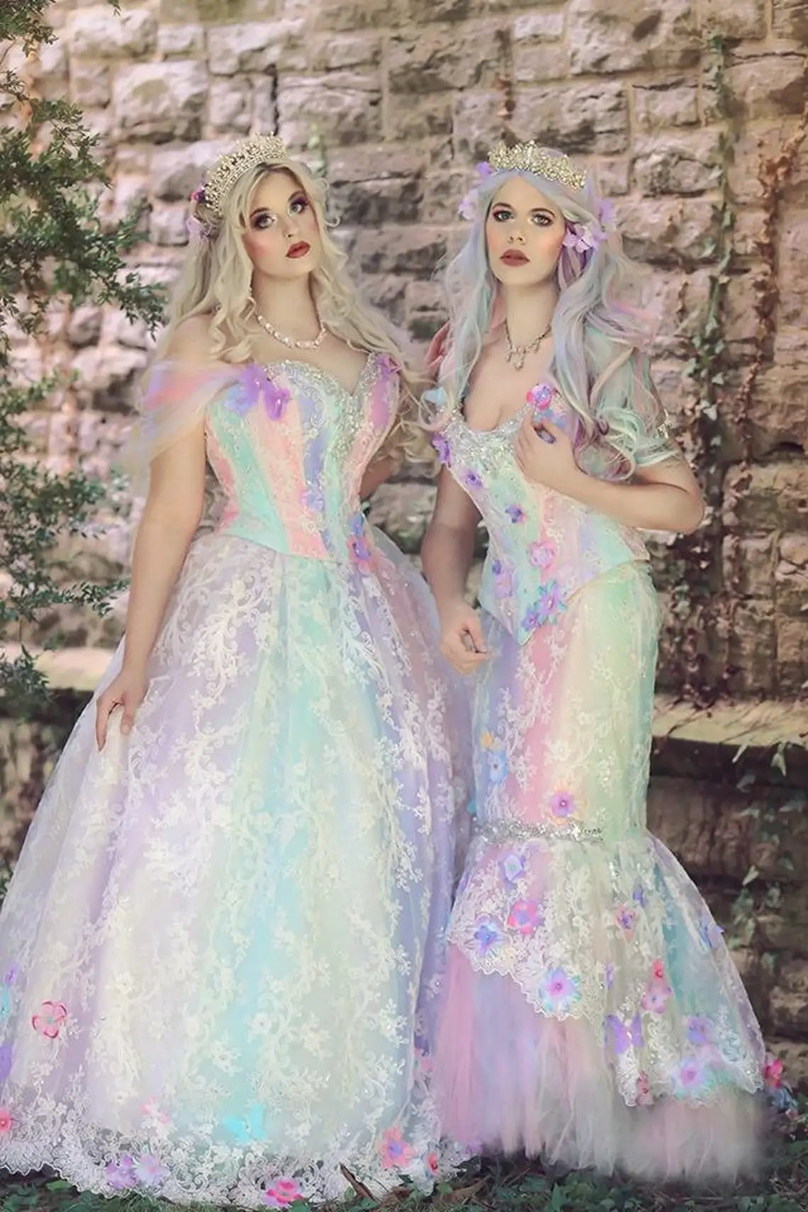 Fada mágica unicórnio princesa vestido de casamento de luxo traje pastel sparkles bola vestidos fora do ombro renda tule vestido de noite