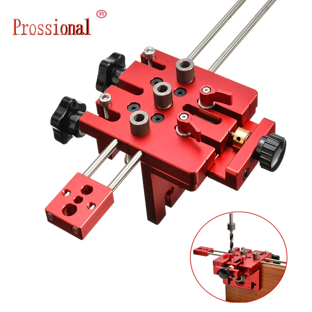 2025 NEW 3 in 1 Woodworking Hole Drill Punch Positioner Guide Locator Jig Joinery System Kit Aluminium Alloy DIY tools