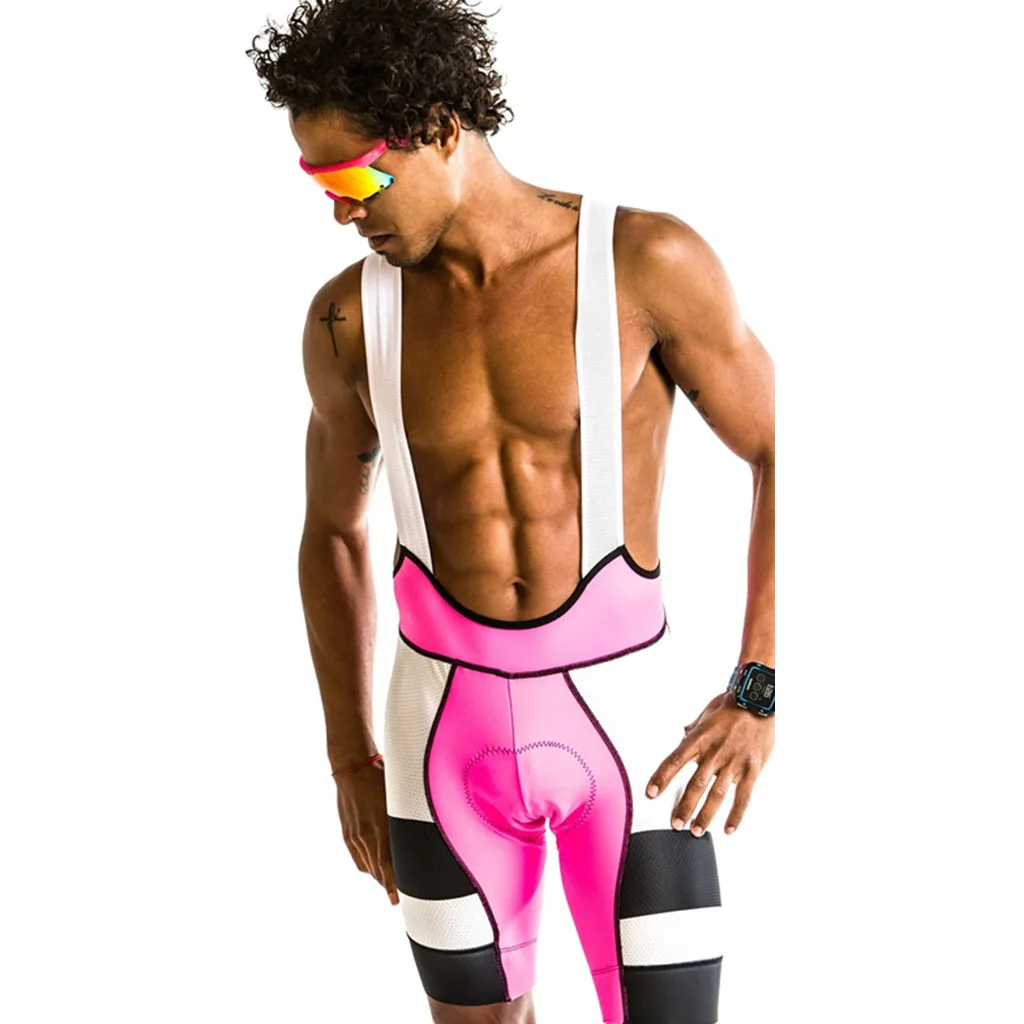 Summer Mens Pro Team Bicycle Bib Shorts White/Red Cycling Gel PAD Bib Pants LOVE THE PAIN Biker Shorts Culotte Ciclismo Hombre