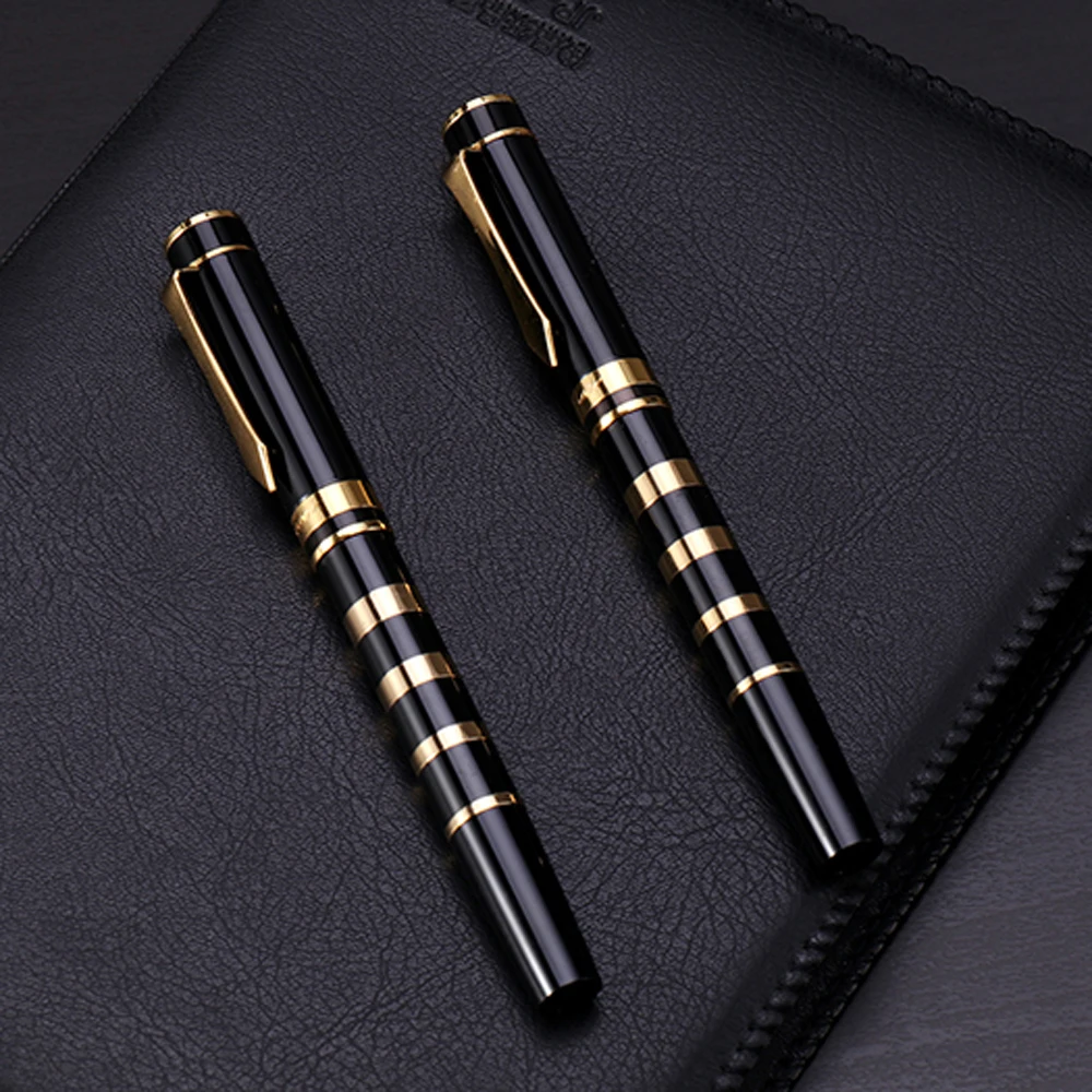 metal Portable Trim OFFICE BLACK GOLDEN 0.5MM 1.0MM gift Fountain Pen
