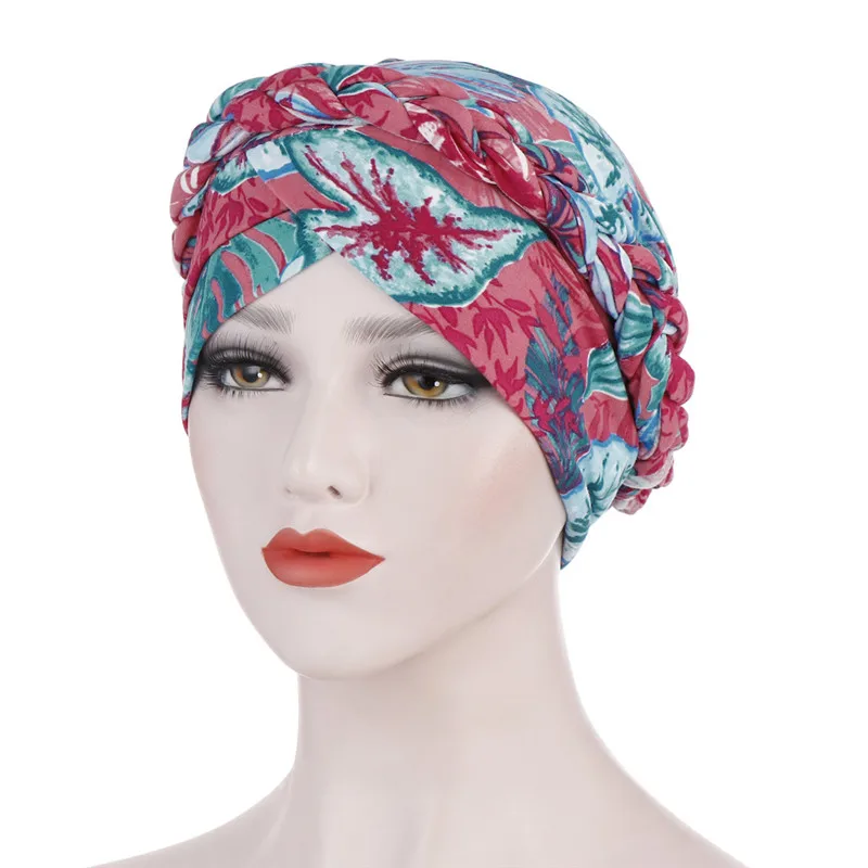 2024 Cotton Print Muslim Turban scarf for women islamic inner hijab caps Arab wrap head scarves femme musulman turbante mujer