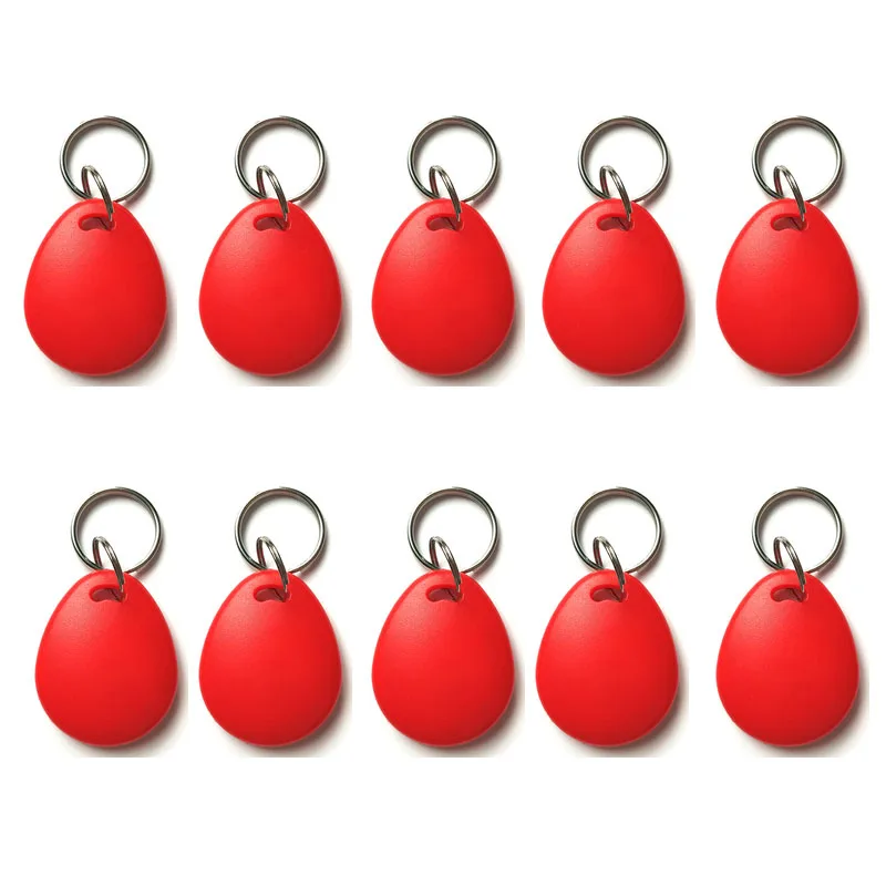 10pcs EM4305 T5577 125khz Copy Rewritable Writable Rewrite keyfobs RFID Tag Key Ring Card Proximity Token Badge Duplicate