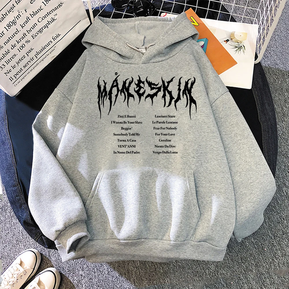 Maneskin Unisex Streetwear Hoodie Men\'s Hooded Sweatshirts Branded Men\'s Clothing Fashion Oversized Hoodies Women Tops Clothes