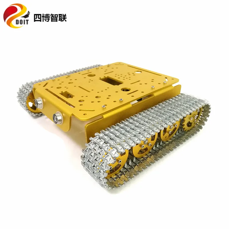 SZDOIT T200 Full Metal Crawler Robot Platform Smart Tracked Tank Chassis 2pcs Motor With Encoder Speed Feedback DIY For Arduino