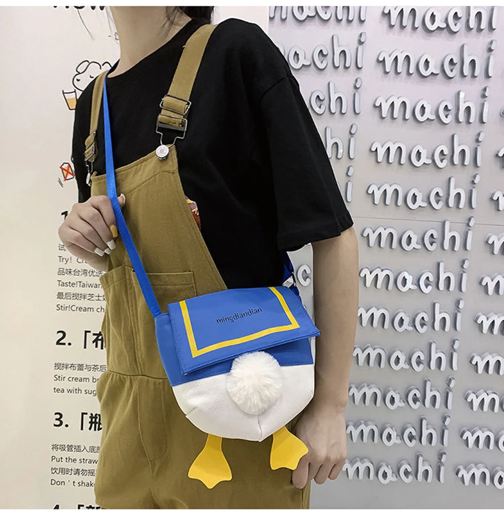 Cute Little Bag New Trend Of Instagram Day Korean Girls Skew Cross Bag Students Versatile Cartoon Canvas Bag