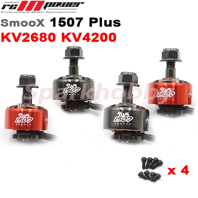 4 sztuk RCINPOWER SmooX 1507 Plus 2680KV 4200KV 4S 6S 15mm x 7mm 3 cal cinewhoop kanały bezszczotkowy silnik dla RC FPV wyścigi drony