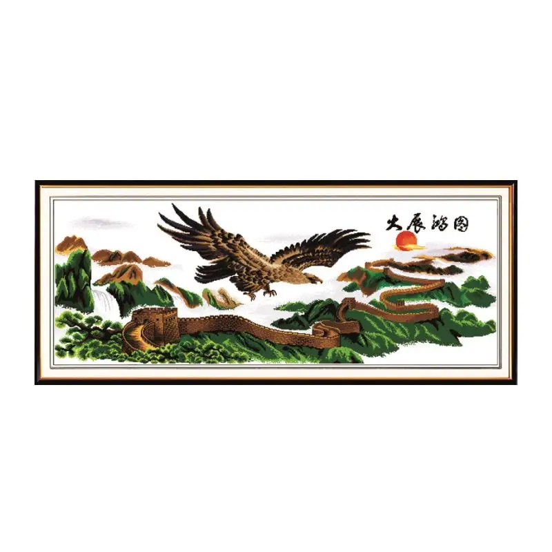 Carry out grand plans (3) cross stitch kit eagle fly 14ct 11ct count print canvas stitching embroidery DIY handmade needlework