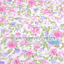 100% cotton twill sewing cloth pink rose floral fabrics design textile tecido  tissue patchwork bedding quilting fat quarter