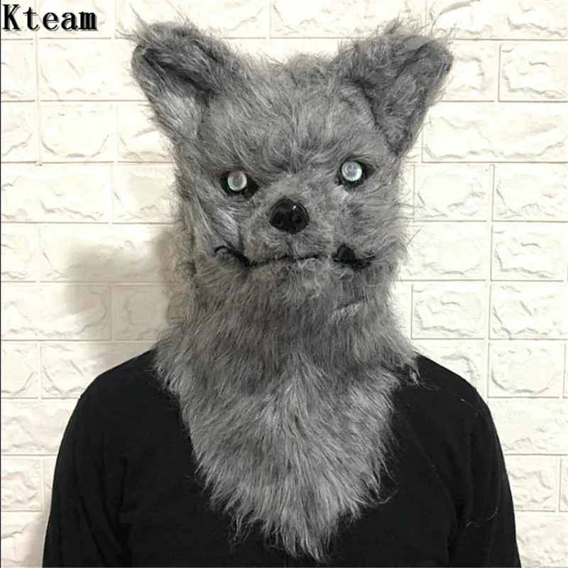 Horror Teddy Bear Mask Masquerade Scary Plush Mask Halloween Performance Props Halloween Supplies Scary Wild Wolf Mask Rabbit