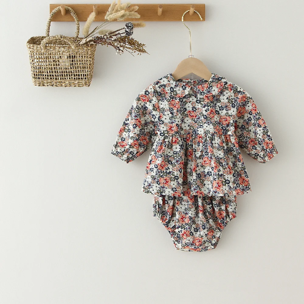 2 Pcs Baby Girl Clothes Set Floral Dress Bloomer Newborn Girl Clothing Toddler Girl Clothes Girl Outfits Infant New Born Clothes