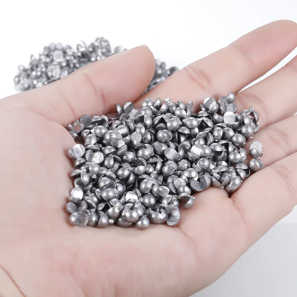 50pcs/lot Open Bite Lead Set Lead Sinking Split Shots Fishing Sinkers Drop Biting Round Plumb Bob Auxiliary Fishing Accessories