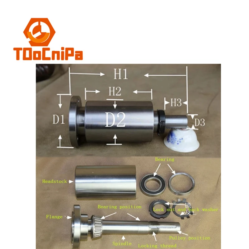 Imagem -02 - Torno Pequeno do Eixo de Alta Resistência com Flange sem Mandril Carpintaria Torno Headstock Montagem 80 100 125 160